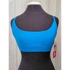 NWT Kos USA L Hi-Performance Cross Back Yoga Dance Sports Bra 8618 Blue #97142